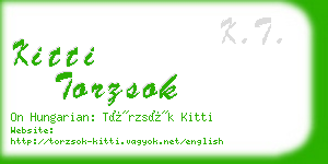 kitti torzsok business card